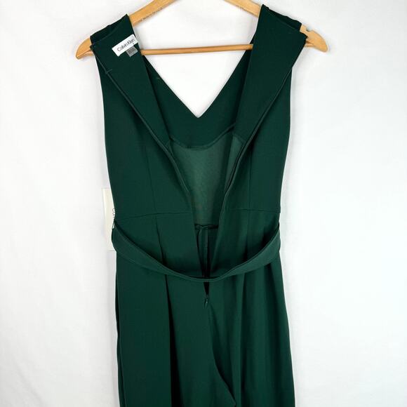NWT Calvin Klein Green Belted Wide Leg Jumpsuit 2 - Picture 13 of 13